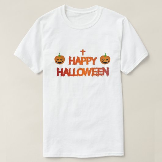 不気味かぼちゃ:ハッピーハローウィン Tシャツ (デザイン正面)