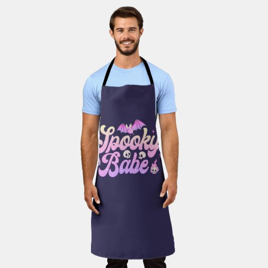 不気味かわいいハロウィーン エプロン (着用した状態)