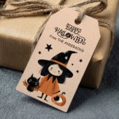 不気味かわいい魔女の水彩ハッピーハローウィン ギフトタグ
