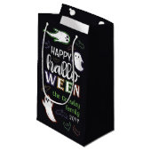 不気味こうもりと幽霊ハッピーハローウィン スモールペーパーバッグ (正面アングル)