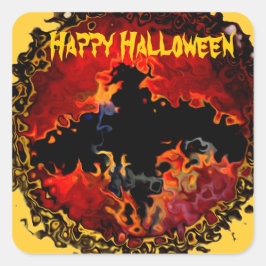 不気味こうもりオンファイアハロウィーン スクエアシール