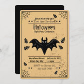 不気味こうもりハローウィンパーティ招待状 招待状 (正面/裏面)