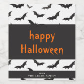 不気味こうもりパーソナライズされたハッピーハローウィン ワインラベル (シングルラベル)