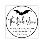 不気味こうもりラウンドハロウィーン差出人住所 セルフインキングスタンプ (デザイン)