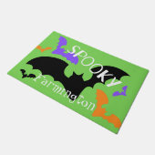 不気味こうもり緑 ドアマット (アングル)