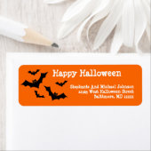 不気味こうもり飛んでいるカスタムハッピーハローウィン ラベル (インサイチュ)