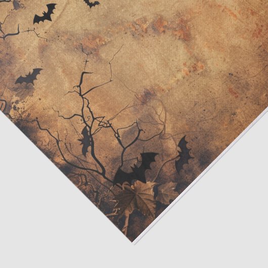 不気味こうもり飛んでいる秋のリーフハロウィーンデカップページ 薄葉紙 (詳細)
