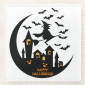 不気味こうもり&ウィッチハッピーハローウィンカスタム ガラスコースター (正面)