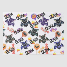 不気味こうもり&キャンディ、水彩カラフル 薄葉紙