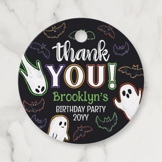 不気味こうもり&幽霊ハローウィンパーティありがとう フェイバータグ (正面)