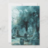 不気味だが美しい墓地ハロウィーン 招待状 (裏面)