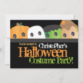 不気味でかわいいハロウィンの衣裳のパーティー 招待状 (正面)