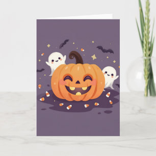 不気味でかわいいハロウィンパーティーのグリーティングカード - 5x7 カード