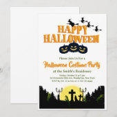 不気味でハッピーなハロウィン・コスチューム・パーティーの招待状1 招待状 (正面/裏面)