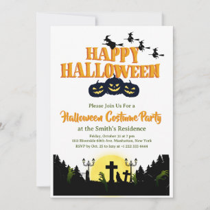不気味でハッピーなハロウィン・コスチューム・パーティーの招待状1 招待状
