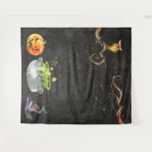 不気味でハッピーなハロウィン ファンシー フォト バックドロップ タペストリー (正面(横))