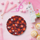 不気味で不気味なレッドハロウィーン紙プレート! ペーパープレート (パーティー)