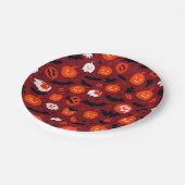 不気味で不気味なレッドハロウィーン紙プレート! ペーパープレート (アングル)