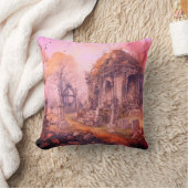 不気味で墓地不気味ピンクのハロウィーン クッション (ブランケット)