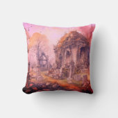 不気味で墓地不気味ピンクのハロウィーン クッション (正面)