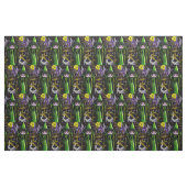 不気味で大きい目の緑の魔法使いの女の子の幽霊の小悪魔 ファブリック (ファットクウォーター)