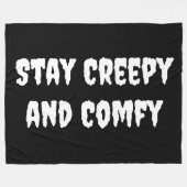 不気味で快適なハロウィーンを過ごす フリースブランケット (正面(横))