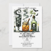 不気味で怖いけど可愛いカクテル ハロウィンパーティ 招待状 (正面)