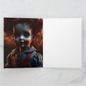 不気味で怖いクリープなホラー ハロウィン テーマの人形 カード (内部)