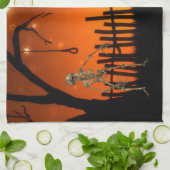 不気味で怖いハロウィンの装飾用品 キッチンタオル (折り畳み)