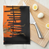 不気味で怖いハロウィンの装飾用品 キッチンタオル (四つ折り)