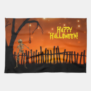 不気味で怖いハロウィンの装飾用品 キッチンタオル