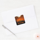 不気味で怖いハロウィーン スクエアシール (封筒)