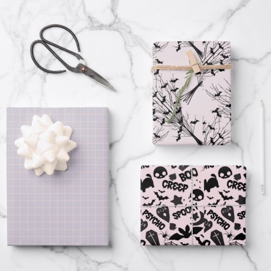 不気味で怖いハロウィーン ラッピングペーパーシート (正面)
