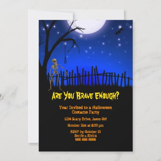 不気味で怖いハローウィンパーティ 招待状 (正面)