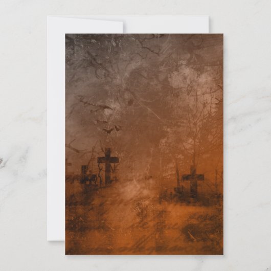 不気味で怖い墓地ハローウィンパーティ 招待状 (裏面)