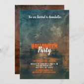 不気味で怖い墓地ハローウィンパーティ 招待状 (正面/裏面)