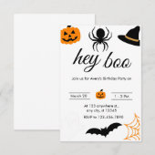 不気味で楽しいハロウィン誕生日パーティー 招待状 (正面/裏面)