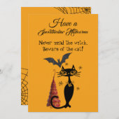 不気味で素敵なハロウィンの詩 黒猫 かわいい クリープ シーズンカード (正面/裏面)