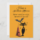 不気味で素敵なハロウィンの詩 黒猫 かわいい 怖い シーズンカード (正面)