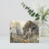 不気味で美しい灰色の墓地ハロウィーン シーズンポストカード (スタンド正面)