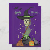 不気味で面白い骷髅猫パンプキンハロウィンカード シーズンカード (正面/裏面)