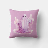 不気味とピンク不気味の幽霊ピンクのハロウィーン クッション (裏面)