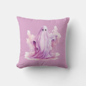 不気味とピンク不気味の幽霊ピンクのハロウィーン クッション (正面)