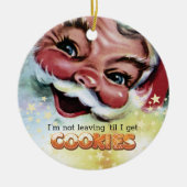 不気味なおもしろいサンタクリスマスクッキー セラミックオーナメント (正面)