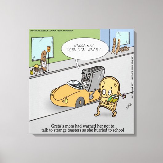 不気味なおもしろいトースターキャンバス印刷 キャンバスプリント (正面)