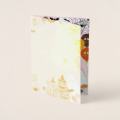 不気味なおもしろいピンクゴーストのハロウィーンテンプレート招待 箔カード (正面)