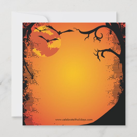 不気味なお化け屋敷のハローウィンパーティの招待状 招待状 (裏面)