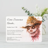 不気味なかかし ハロウィン招待状 黒と白 招待状 (スタンド正面)