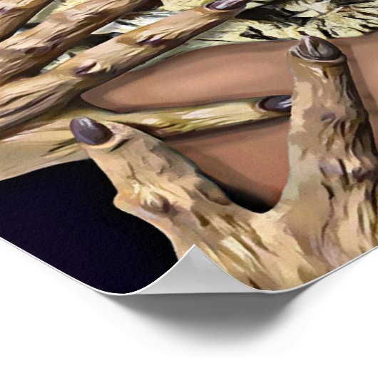 不気味なかか女性ホラーオリジナルアートポスター ポスター (角)