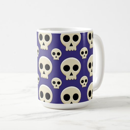不気味なかわいいかわいいゴシックスカル コーヒーマグカップ (正面右)